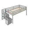 Loft Bed With Staircase - Gray
