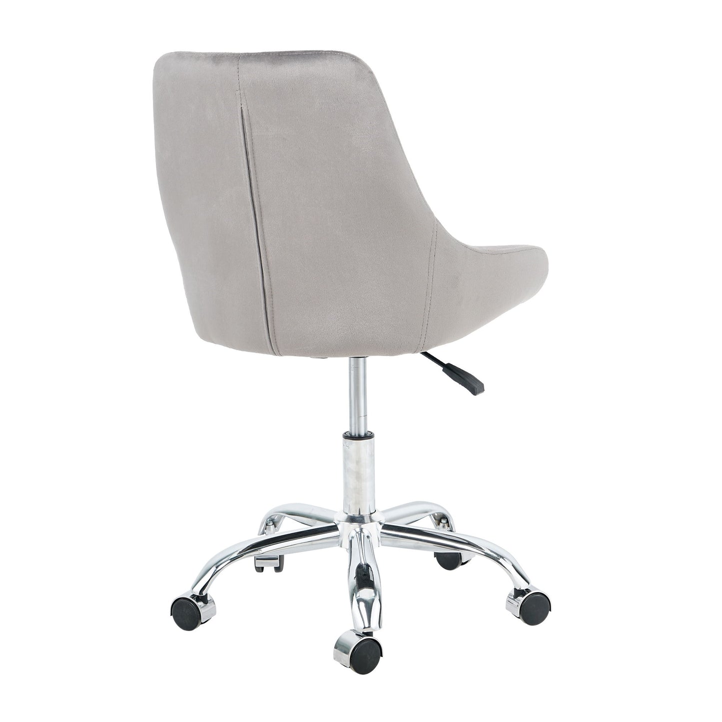 Modern Velvet Fabric Dining Chair With Chrome Legs, Soft And Comfortable, Lift Adjustment, Space Saving - Gray