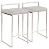 Fuji - Contemporary Stackable Counter Stool (Set of 2) - Light Gray