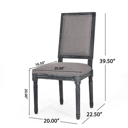French Country Style Dining Chair Set With Upholstered Seats And Weathered - Gray