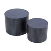 Modern Nesting Coffee Table Set With Walnut Veneer - 2 Pieces For Living Room - Black