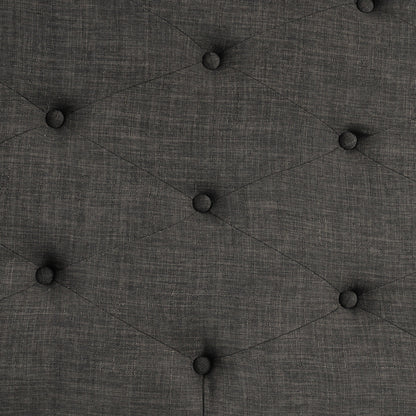 Convertible Ottoman Sleeper With Memory Mattress And Tufted Design, Folding Sofa Bed - Dark Gray Linen