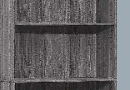 Bookshelf, Bookcase, 6 Tier, For Office, Transitional - Gray