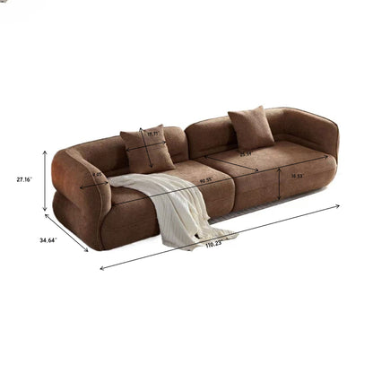 Sectional Sofa With Durable Fabric, Solid Wood Frame, And High Density Sponge Fill - Camel