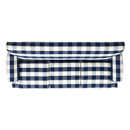 Alana Lawson - Three Cushion Tightback Sofa - Blue Lattice