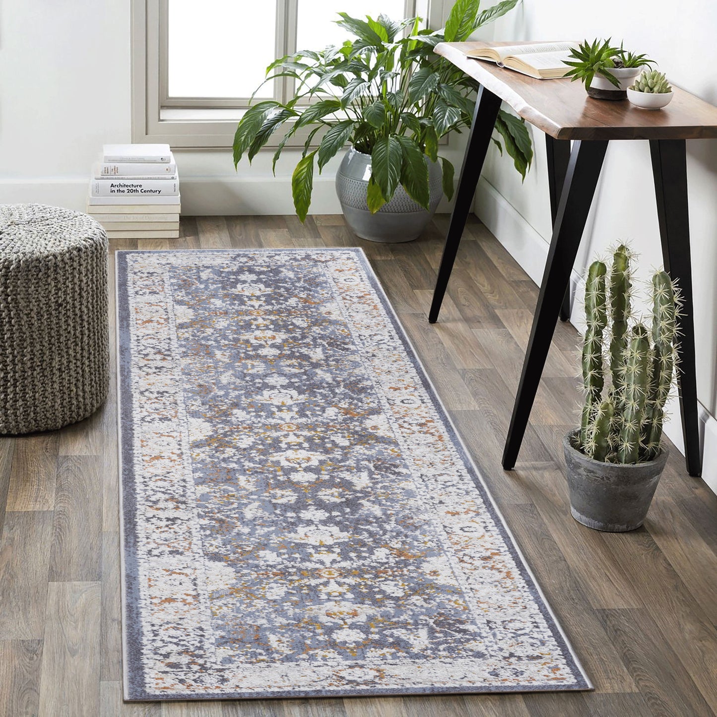 Payas - 2' X 8' Traditional Runner Rug - Blue