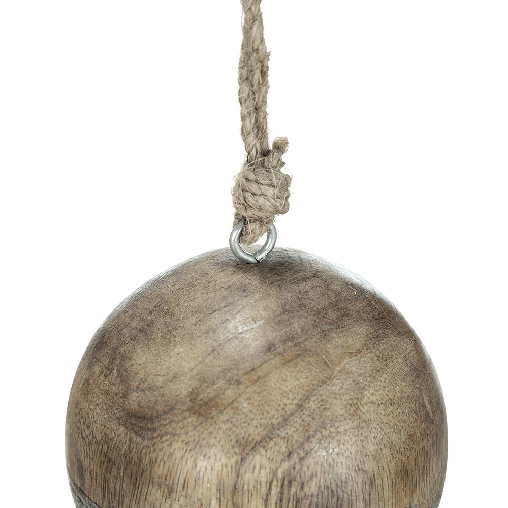 Christmas Ball Ornaments, Wood Decorative Hanging Ball Christmas Tree Ornaments For Holiday Party Decorations (Set of 4) - Brown