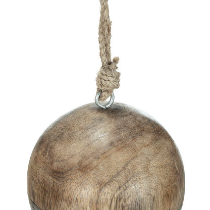 Christmas Ball Ornaments, Wood Decorative Hanging Ball Christmas Tree Ornaments For Holiday Party Decorations (Set of 4) - Brown