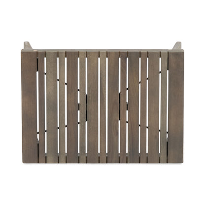 Temptation - Outdoor Foldable Side Table With Slat Design - Gray