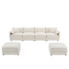 Modular Sectional With Deep And Wide Seat, U Shaped Cloud Couch Set With Double Cushions 6 Seat Sofa With Movable Ottomans Oversized - Cream