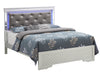 Full Elegant Transitional Bed - Silver Champagne