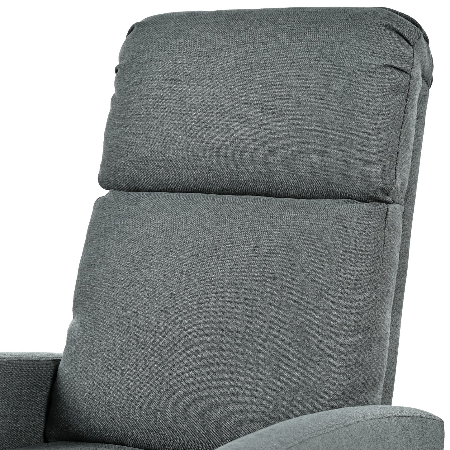 Modern Manual Recliner, Home Theater Chair With Adjustable Backrest For Living Room - Charcoal