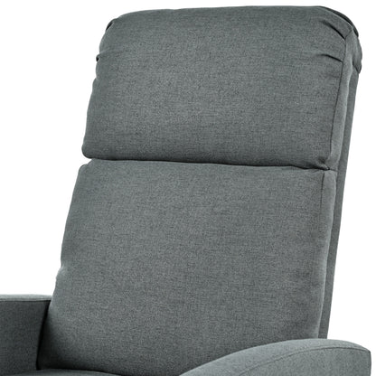 Modern Manual Recliner, Home Theater Chair With Adjustable Backrest For Living Room - Charcoal