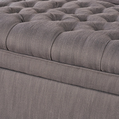 Juliana - Stylish Storage Ottoman With Extra Seating - Gray