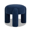 Hugo - Round Fully Upholstered Ottoman - Cerulean Blue