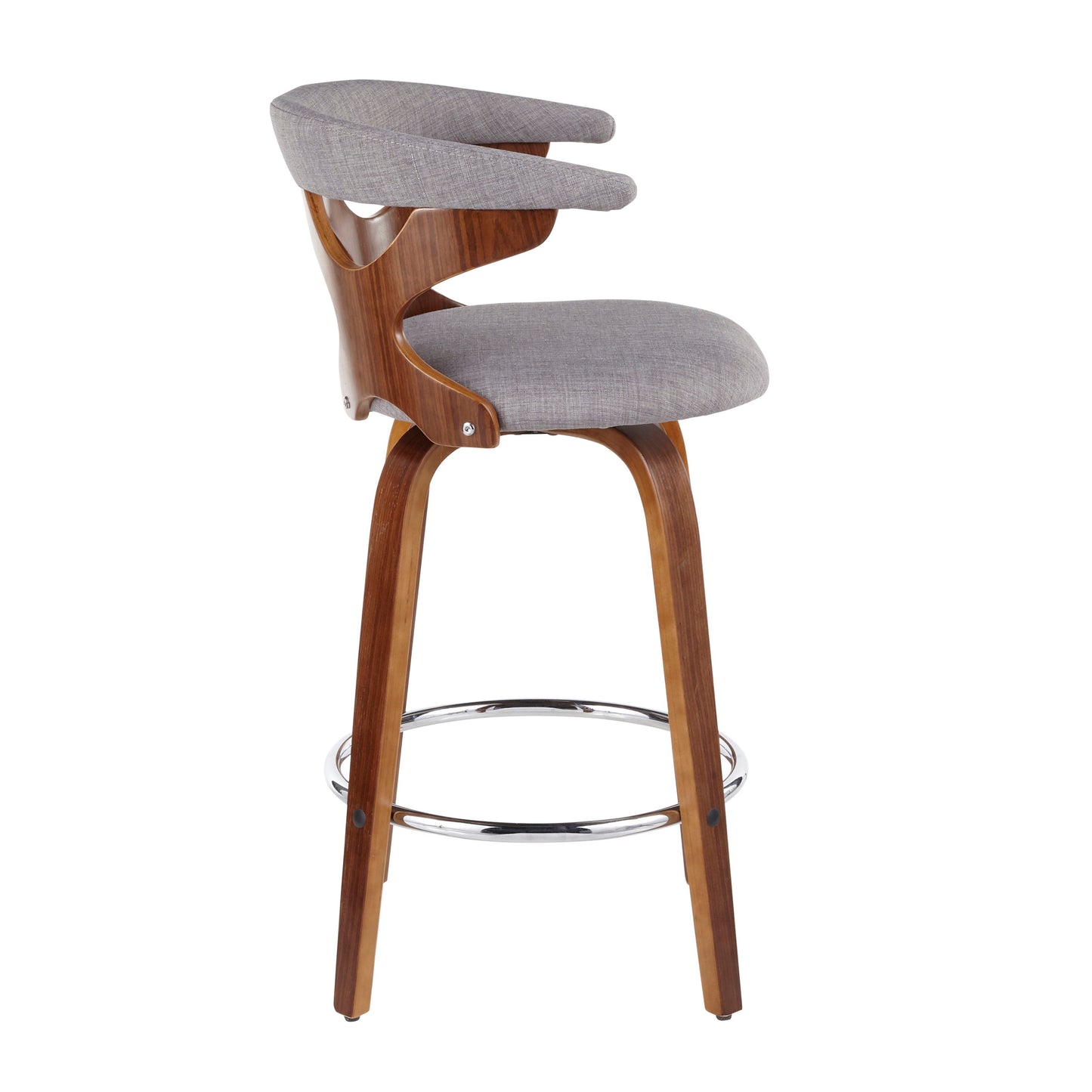 Gardenia - Mid-Century Modern Counter Stool (Set of 2) - Walnut / Light Gray