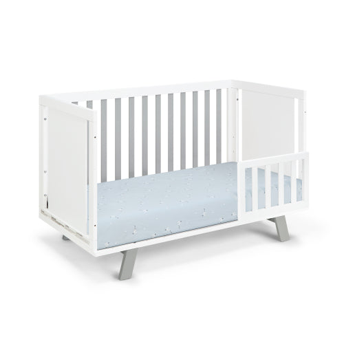 Livia - 3 In 1 Convertible Island Crib - White / Gray