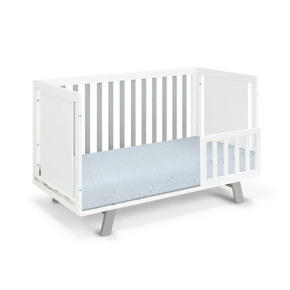 Livia - 3 In 1 Convertible Island Crib - White / Gray