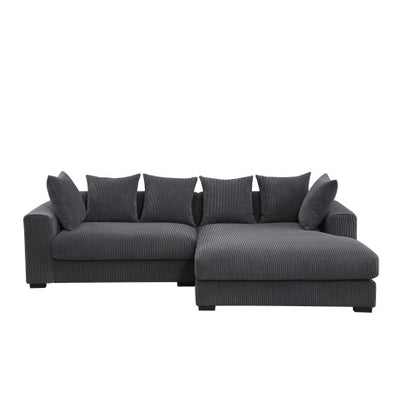 Naomi - 3 Piece Upholstered Sectional - Dark Gray