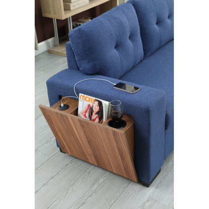 3 Piece Upholstered Sleeper Sofa - Blue