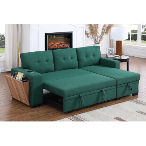 3 Piece Upholstered Sectional - Green