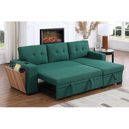 3 Piece Upholstered Sectional - Green
