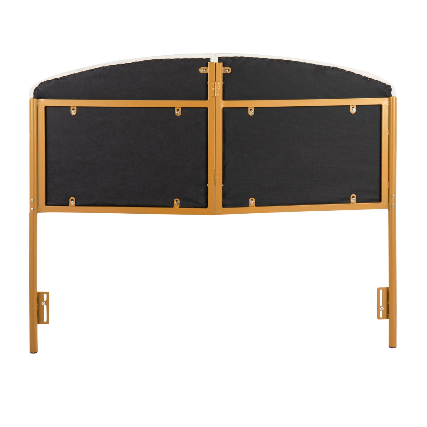 Lindsey - Queen Headboard Contemporary Glam - Gold / White