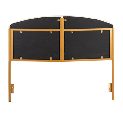 Lindsey - Queen Headboard Contemporary Glam - Gold / White