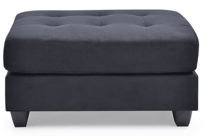 Sleek Contemporary Upholstered Ottoman - Black