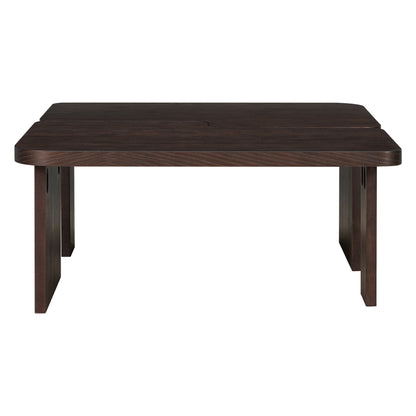 Modern Minimalist Coffee Table Set, Rectangle Coffee Table With Splicing Design, Multifunctional Combination Table For Living Room - Espresso