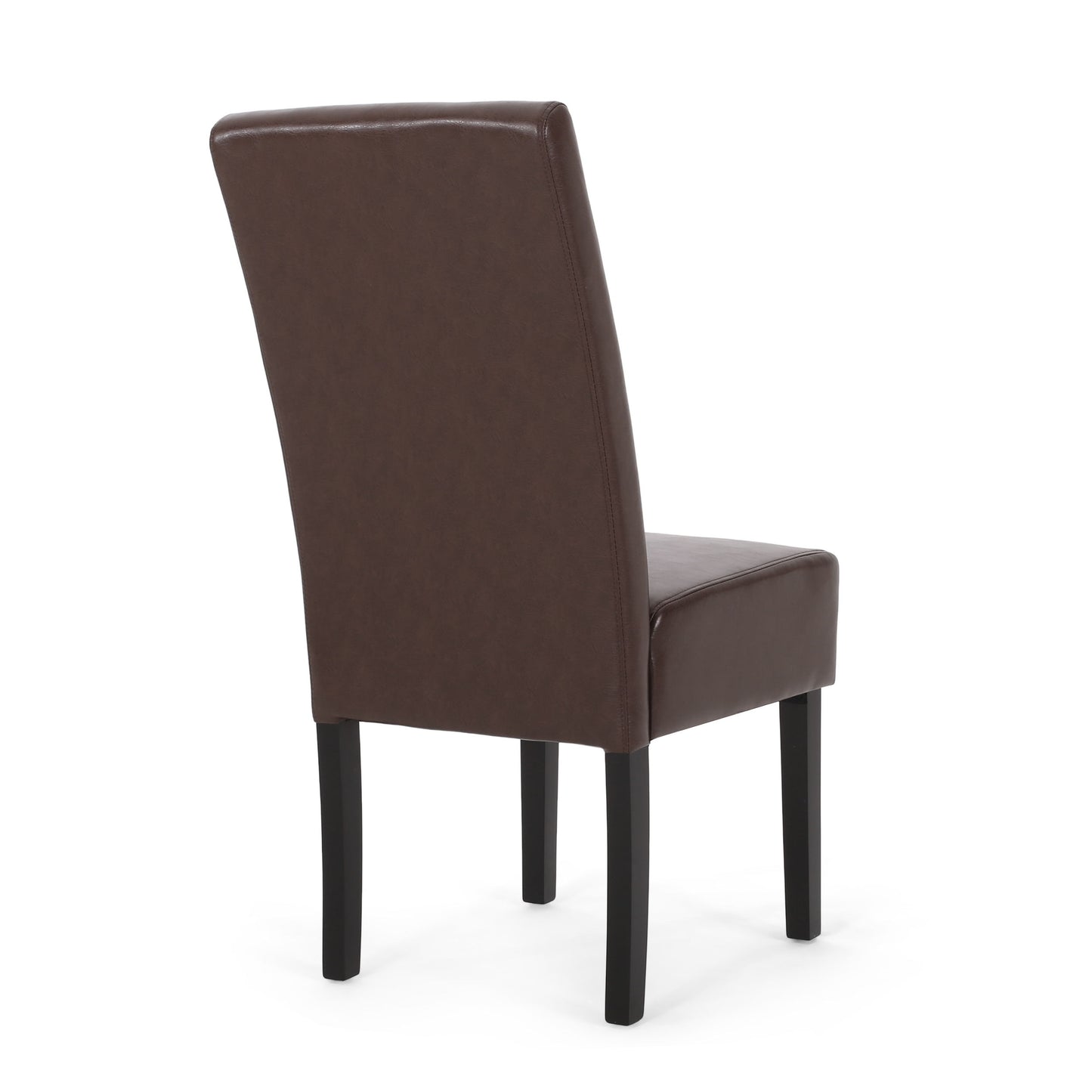 Contemporary Dining Chair (Set of 2) With Upholstery And Rubberwood Legs - Dark Brown