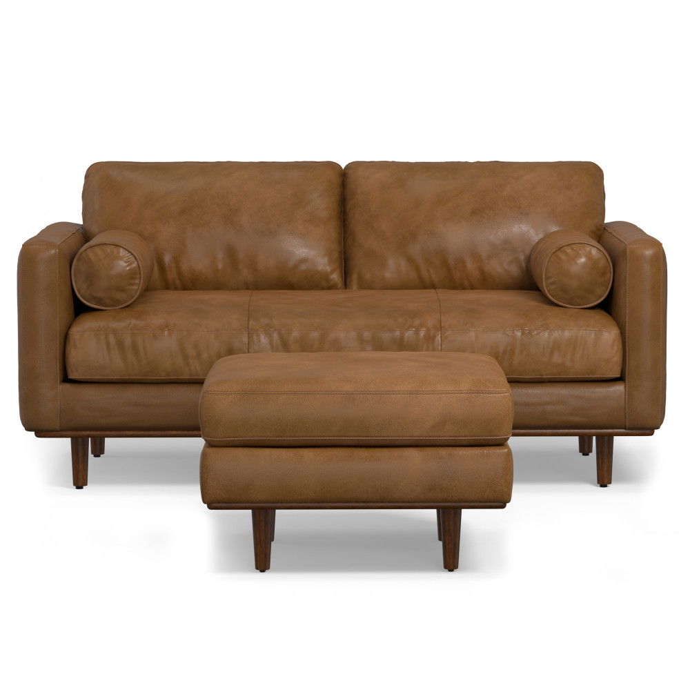 Morrison - Upholstered Sofa And Ottoman Set - Brown