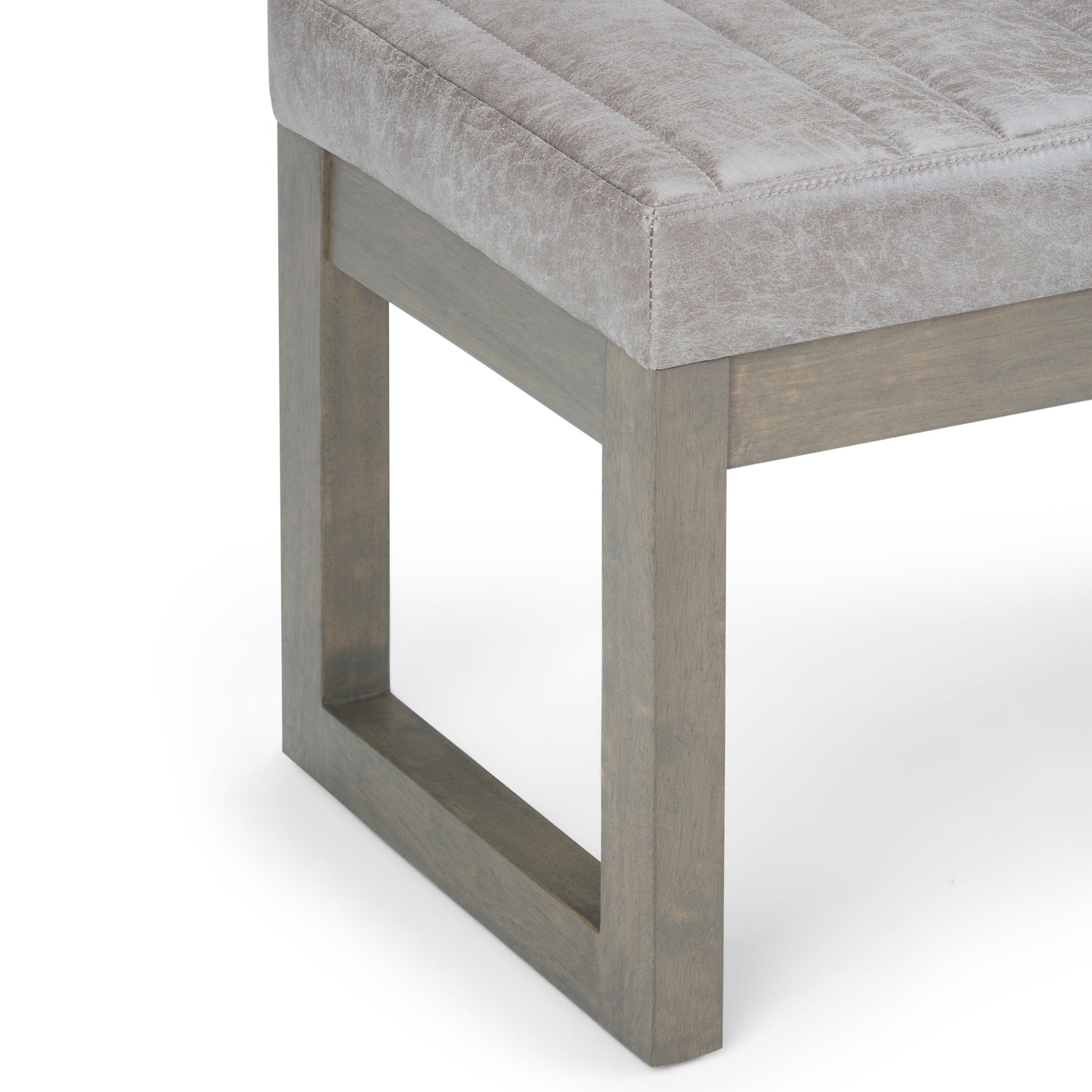 Casey - Ottoman Bench - Distressed Gray Taupe