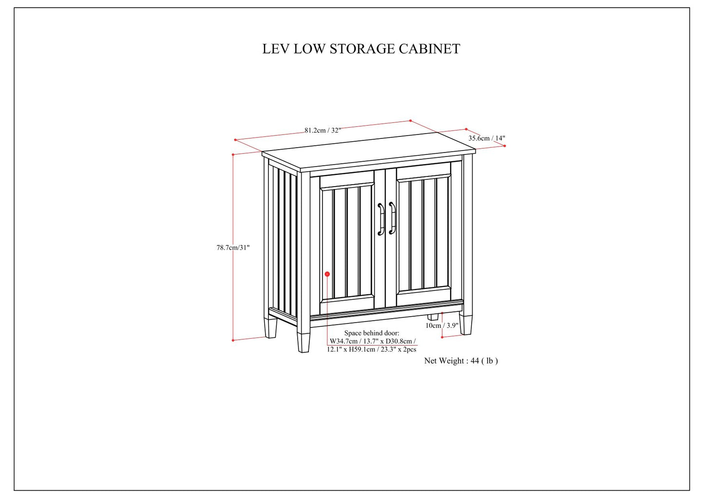 Lev - Low Storage Cabinet - Smoky Brown