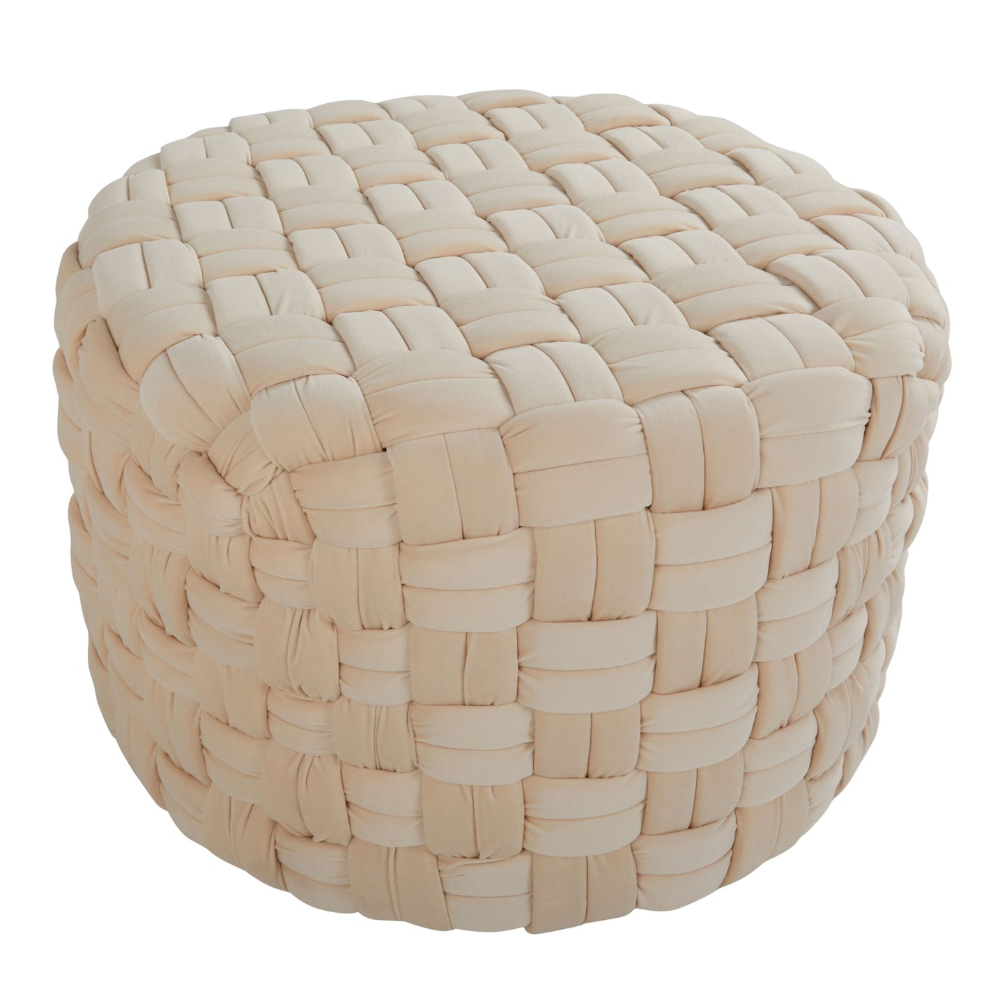 Braided - Round Ottoman - Cream