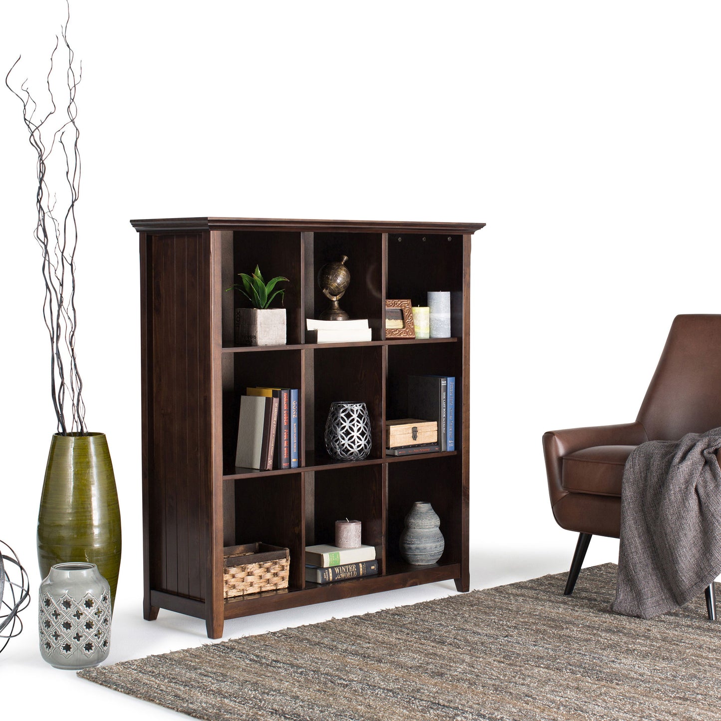 Acadian - 9 Cube Bookcase And Storage Unit - Brunette Brown