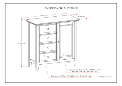 Amherst - Medium Storage Cabinet - Hickory Brown