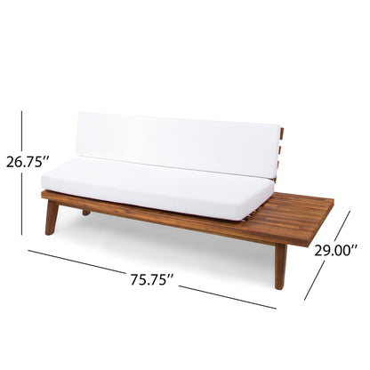Hillcrest - V Shaped 4 Piece Sof Set With Coffee Table Cushions, Sandblast Finish - White