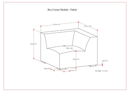 Rex - Corner Sofa Module - Gray
