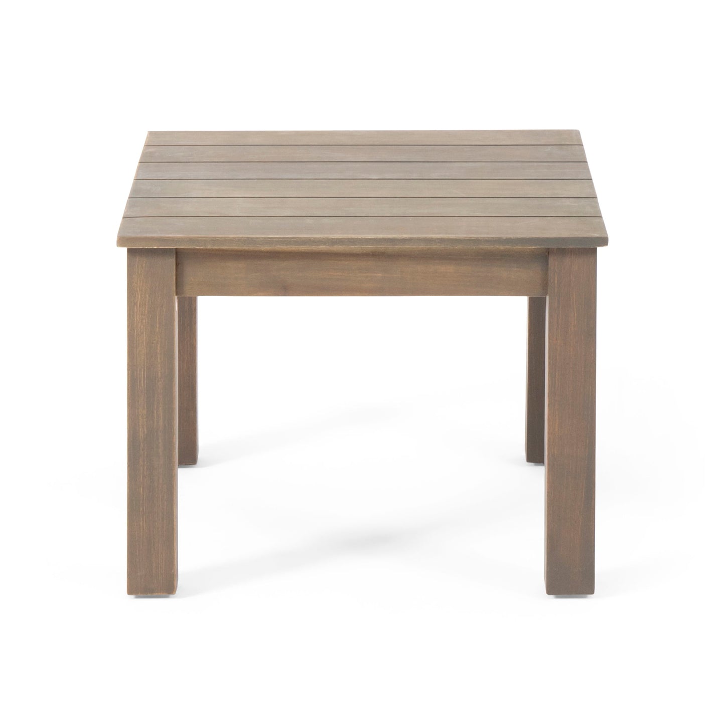 Halcyon - Outdoor Side Table With Slat Design And Acacia Wood Frame - Gray