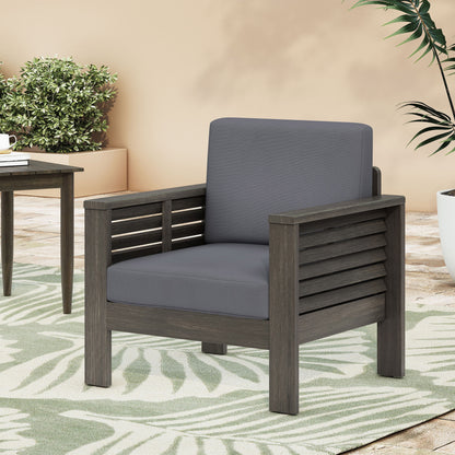 Flare - Outdoor Club Chair With Water Resistant Cushions - Dark Gray