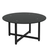 Round Whole Coffee Table, Clear Coffee Table,Modern Side Center Tables For Living Room, Living Room Furniture - Black