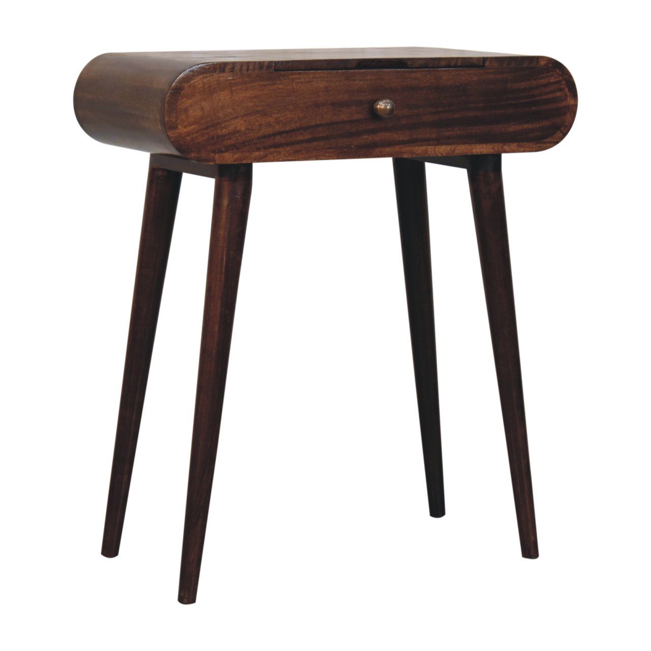 Mini Dressing Table With Foldable Mirror - Walnut