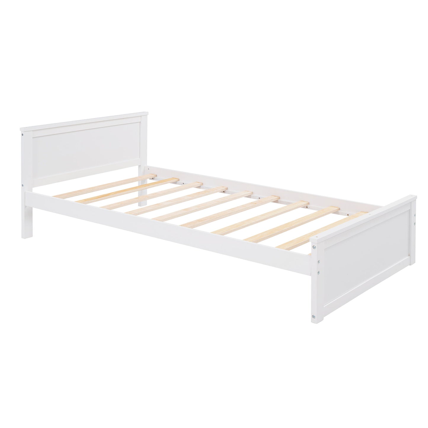 Twin Size Loft Bed With A Stand Alone Bed, Shelves, Desk, And Wardrobe - White
