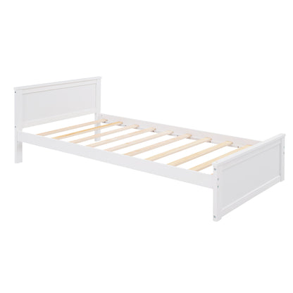 Twin Size Loft Bed With A Stand Alone Bed, Shelves, Desk, And Wardrobe - White
