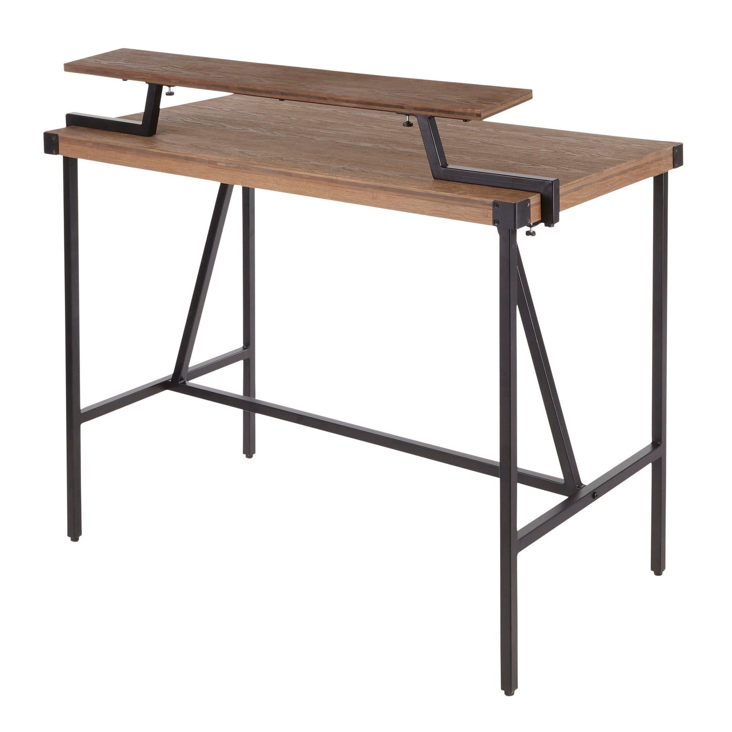 Gia - Industrial Counter Table - Black / Brown