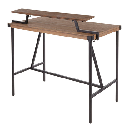 Gia - Industrial Counter Table - Black / Brown