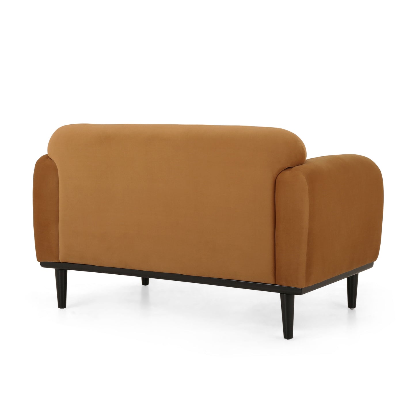 Sway - Upholstered Loveseat With Wood Legs And Round Arms - Yellow