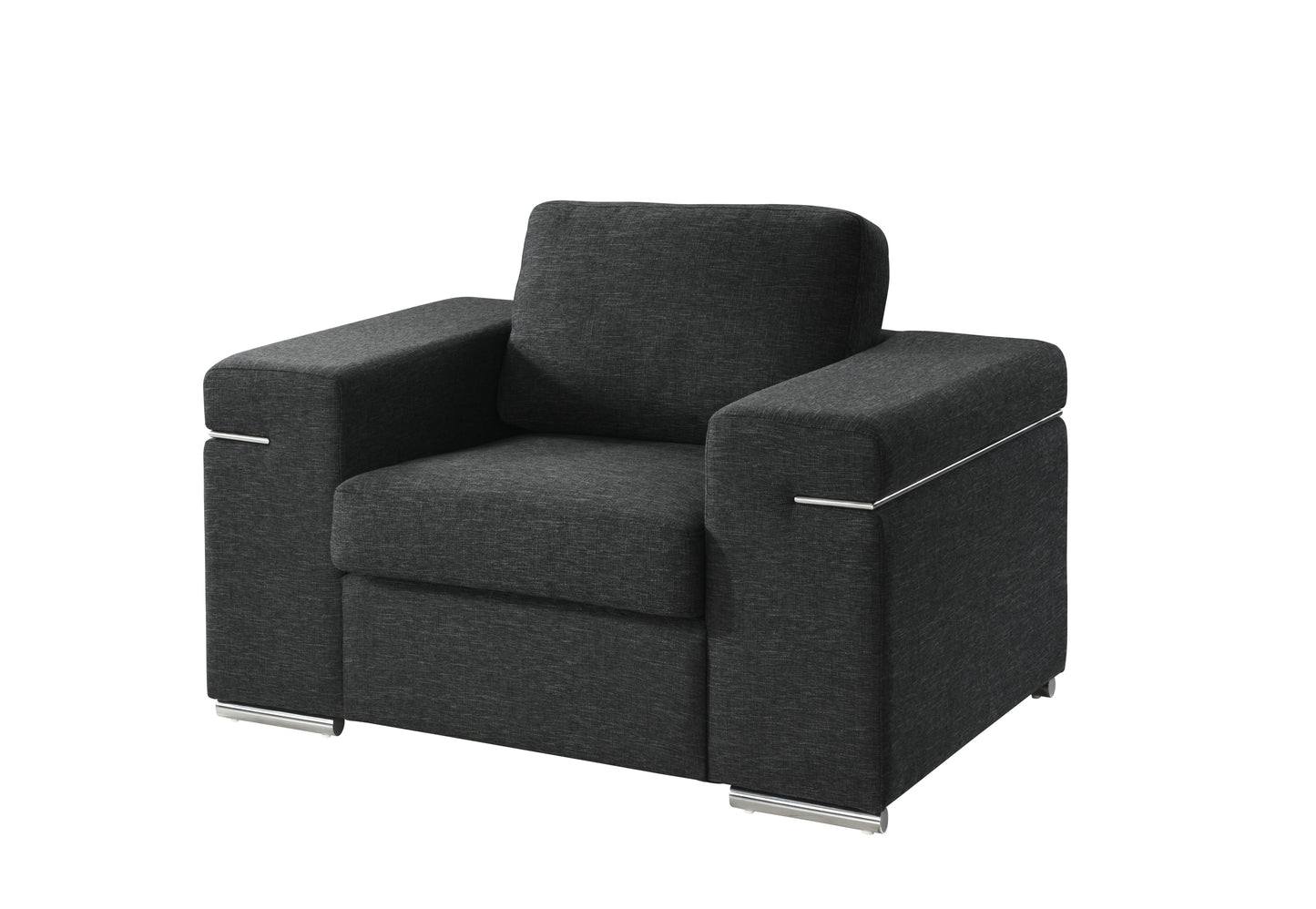 Gianna - Black Linen Fabric Arm Chair