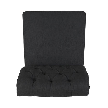 Broxton - Tuft Dining Rolltop Chairs With Button Tufted Backrest (Set of 2) - Dark Gray